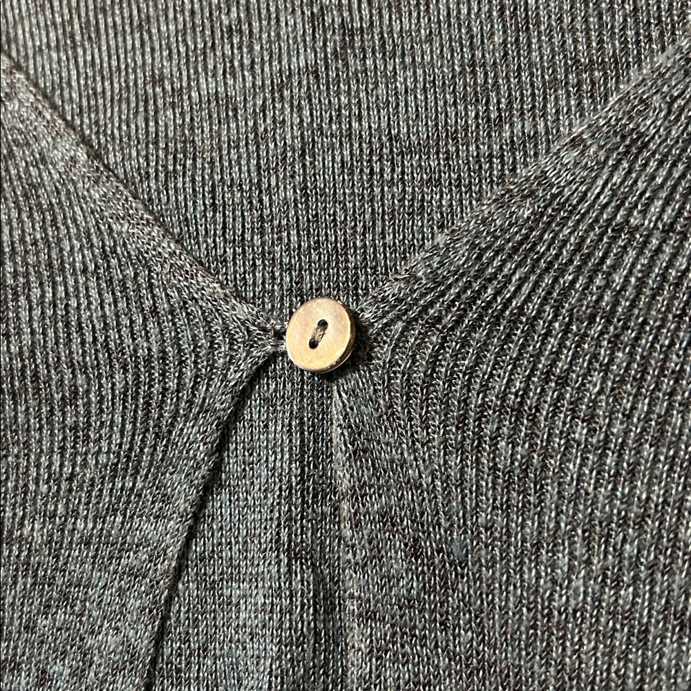 Eileen Fisher Blue Single Button Cardigan Size Medium Linen Blend - Picture 5 of 6